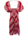 Hill House Size Medium Red & White Cotton Short Puff Sleeve Striped Maxi Dress Red & White / Medium