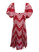 Hill House Size Medium Red & White Cotton Short Puff Sleeve Striped Maxi Dress Red & White / Medium
