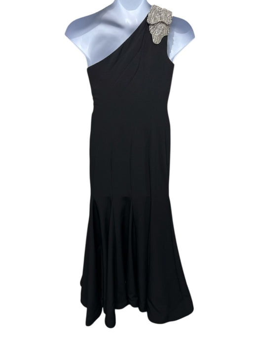 Mac Duggal Size 6 Black Polyester Rhinestones Bow Detail Sleeveless Gown Black / 6