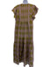 Cynthia Rowley Size S Olive Green & Purple Ramie Ruffle Cap Sleeve Dress Olive Green & Purple / S