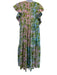 Cynthia Rowley Size S Blue, Purple & Green Cotton Botanical Print Gradient Dress Blue, Purple & Green / S