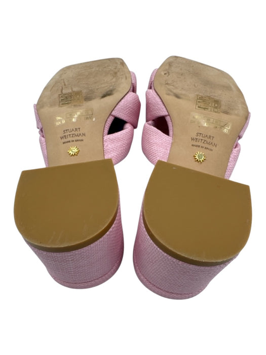 Stuart Weitzman Shoe Size 8.5 Light Pink textile upper Woven Bow Mules Light Pink / 8.5