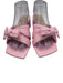 Stuart Weitzman Shoe Size 8.5 Light Pink textile upper Woven Bow Mules Light Pink / 8.5