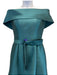Frascara Size 12 Emerald Green Polyester & Silk Off Shoulder Satin Finish Gown Emerald Green / 12