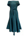 Frascara Size 12 Emerald Green Polyester & Silk Off Shoulder Satin Finish Gown Emerald Green / 12
