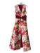 Kay Unger Size 2 Cream, Red, Green Polyester Sleeveless Floral Pants Bow Gown Cream, Red, Green / 2