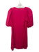 Anna Cate Size XS Hot pink Rayon Short Puff Sleeve V Neck Dress Hot pink / XS