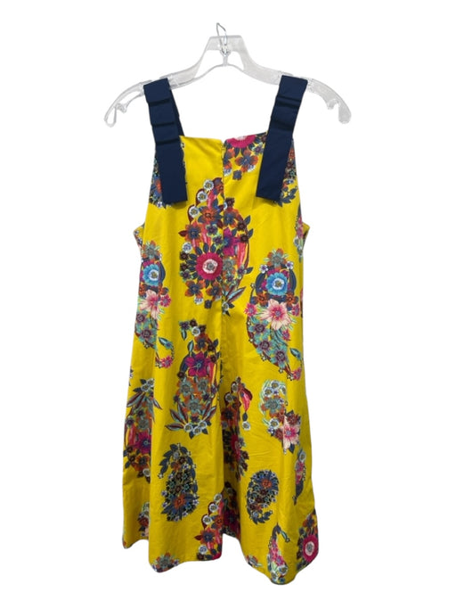 Maeve Size XS Yellow & Multi Cotton Sleeveless Floral Shift Ruffle Detail Dress Yellow & Multi / XS