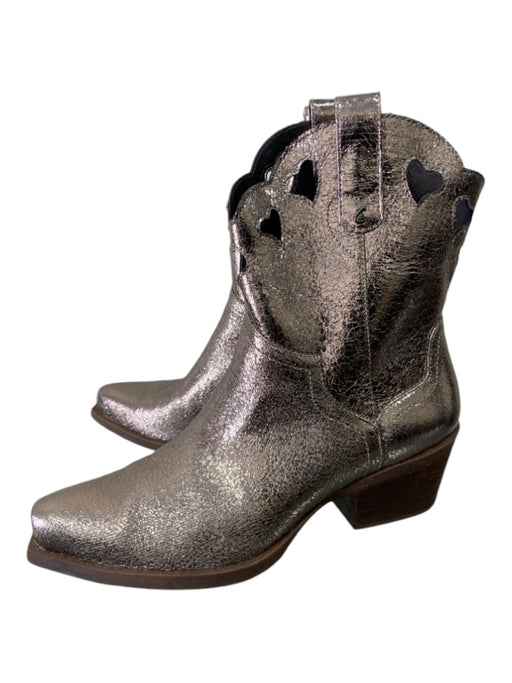 Circus Sam Edelman Shoe Size 7 Bronze Leather Metallic Laser Cut Western Booties Bronze / 7