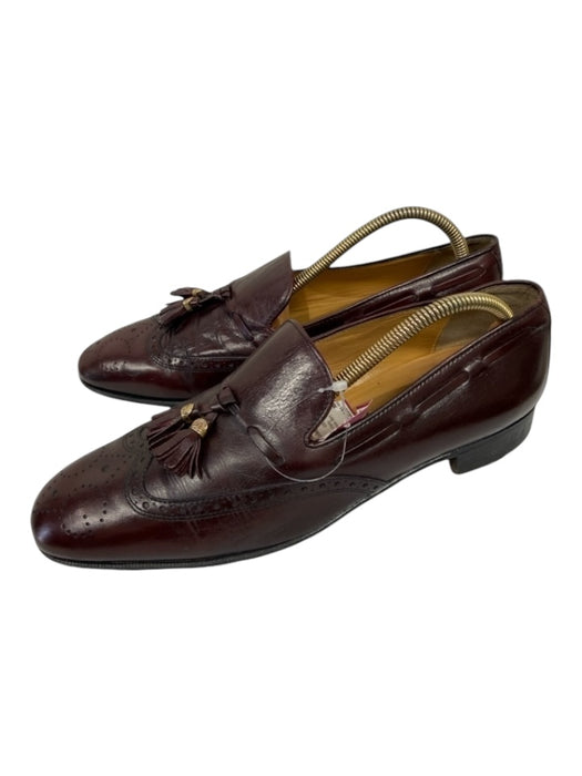 Gucci Shoe Size 43 AS IS Oxblood Leather Broguing Tassel loafer Men's Shoes 43