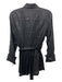 Ala von Auersperg Size S Black Linen Button Up Long Sleeve Collar Top Black / S