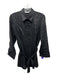 Ala von Auersperg Size S Black Linen Button Up Long Sleeve Collar Top Black / S