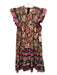 Love The Label Size S Orange, Pink, Multi Cotton Abstract Floral Back Zip Dress Orange, Pink, Multi / S