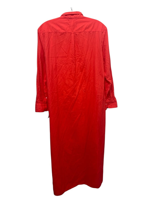 XiRENA Size XS Orange Cotton Button Down Split Hem Midi Dress Orange / XS