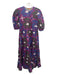 Oliphant Size S Purple, Blue, Green Cotton Abstract keyhole front Maxi Dress Purple, Blue, Green / S