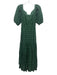 Veronica Beard Size 6 Green Cotton Eyelet Button Down Off Shoulder Maxi Dress Green / 6