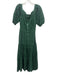 Veronica Beard Size 6 Green Cotton Eyelet Button Down Off Shoulder Maxi Dress Green / 6