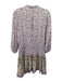 Shoshanna Size 4 Purple, Yellow, Green Irish Linen Smocked Waist Band Mini Dress Purple, Yellow, Green / 4