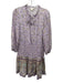 Shoshanna Size 4 Purple, Yellow, Green Irish Linen Smocked Waist Band Mini Dress Purple, Yellow, Green / 4