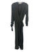Natalie Martin Size XS Black & Brown Silk Tie Polka Dot Wrap Maxi Dress Black & Brown / XS