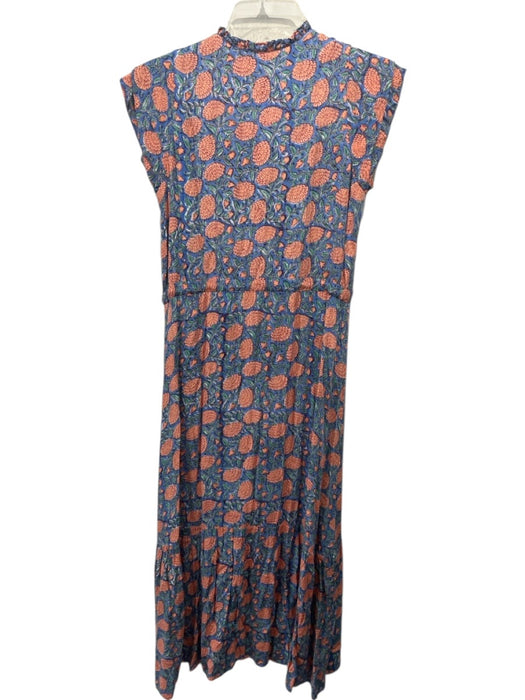India Collection Emerson Fry Size XS Blue, Orange, Green Cotton Cap Sleeve Dress Blue, Orange, Green / XS