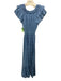 Cleobella Size XS Blue Cotton Blend Smocked Waist Band Tassel Tie Detail Dress Blue / XS