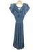 Cleobella Size XS Blue Cotton Blend Smocked Waist Band Tassel Tie Detail Dress Blue / XS