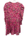 Misa Size XS Pink, Green, Orange Rayon Blend Floral Balloon Sleeve Mini Dress Pink, Green, Orange / XS