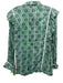 SLV Size M Green, Blue, White Cotton Lace Trim Floral Long Sleeve Top Green, Blue, White / M