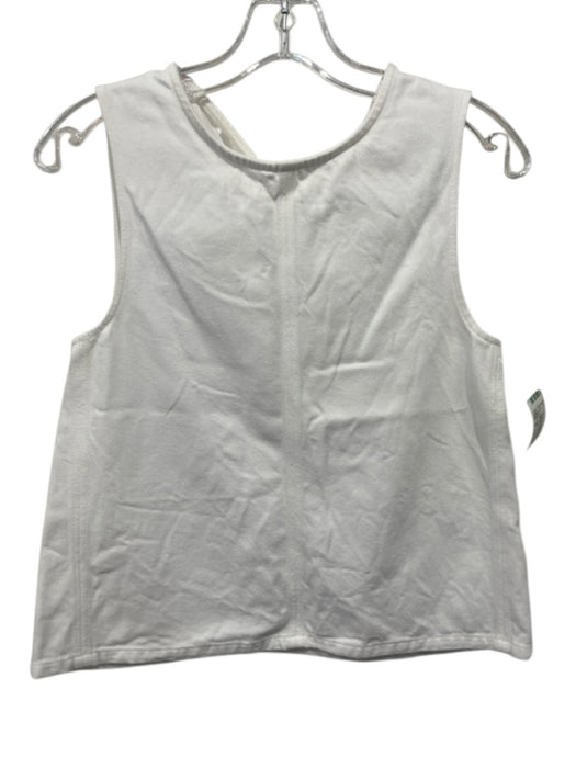 COS Size 2 White Cotton Blend Denim Tie Back Front Seam Sleeveless Top White / 2