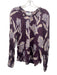 Omika Size S purple, beige, blue Modal Floral keyhole front Long Sleeve Top purple, beige, blue / S