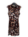 Diane Von Furstenberg Size 6 Brown & Black Wool High Neck Animal Print Dress Brown & Black / 6