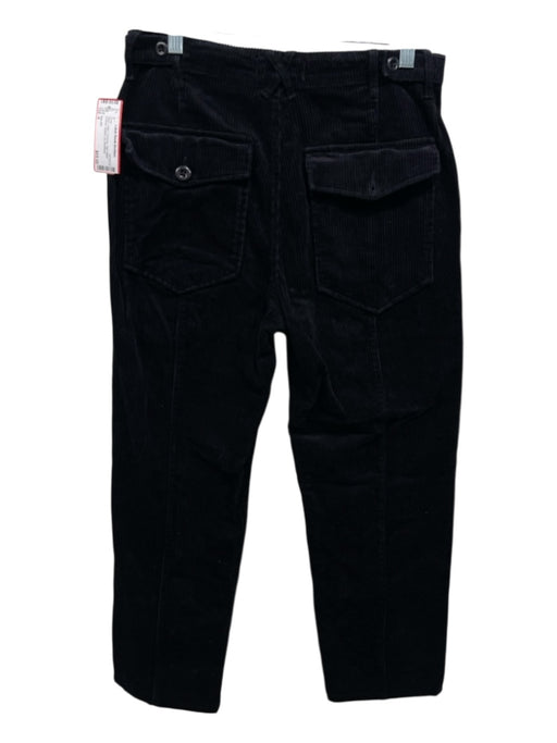 Alex Mill Size 6 Black Cotton Corduroy High Waist Pockets Straight Leg Pants Black / 6