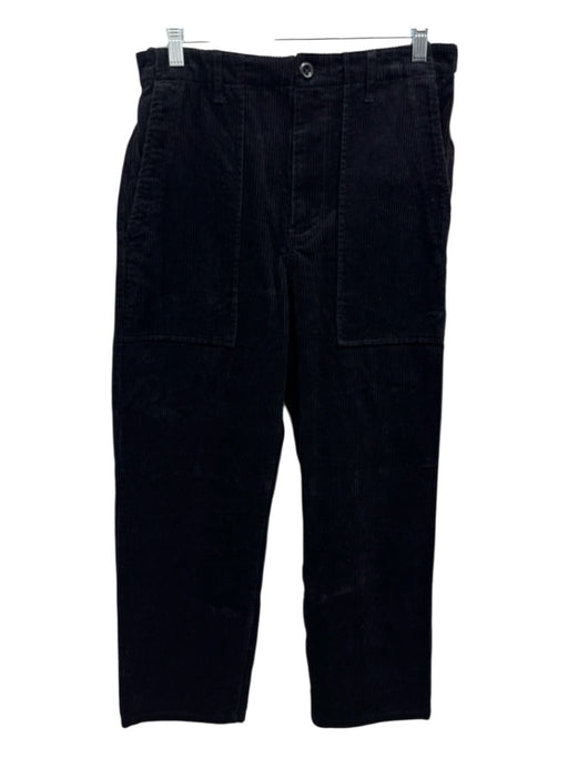 Alex Mill Size 6 Black Cotton Corduroy High Waist Pockets Straight Leg Pants Black / 6