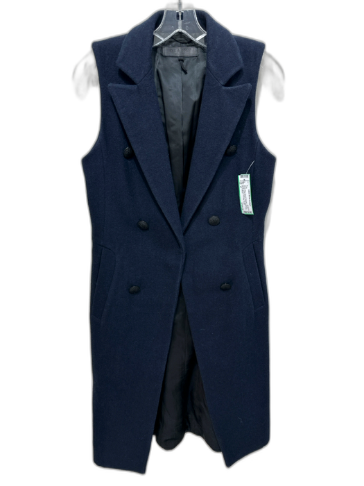 Rag & Bone Size 4 Navy Wool & Polyester Double Breast Sailor Buttons Vest Coat Navy / 4