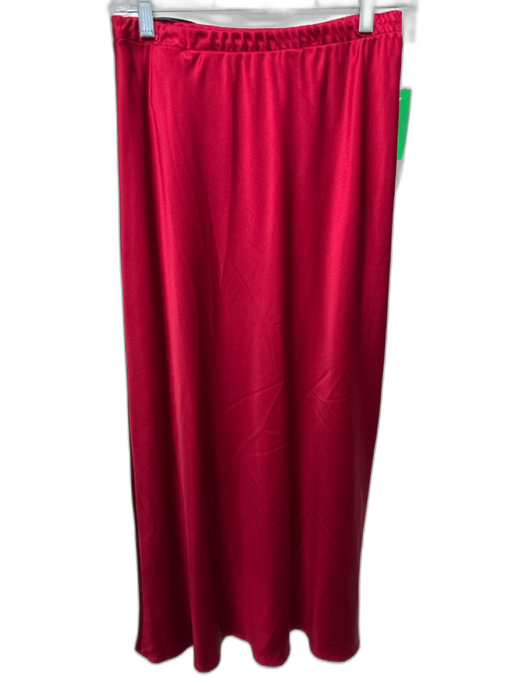 SPRWMN Size S Ruby Red Silk Elastic Waist Sheath Maxi Skirt Ruby Red / S
