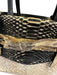 Reed Krakoff Beige & Black Leather Snake Embossed Hand Open Buckles Bag Beige & Black / M