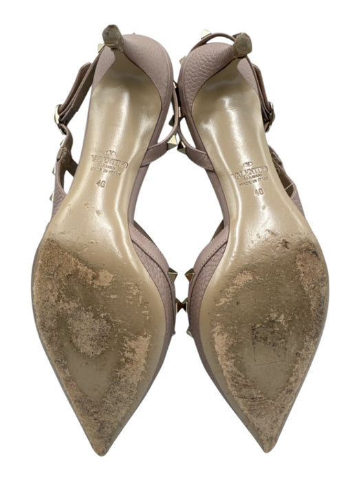 Valentino Garavani Shoe Size 40 Blush Beige Leather Ankle Strap Rockstud Pumps Blush Beige / 40