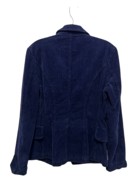 L'agence Size S dark blue Cotton Corduroy 6 button Long Sleeve Lapel Jacket dark blue / S