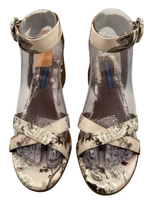 Schumacher x Margaux Shoe Size 36.5 Pink, Brown, Multi floral print Sandals Pink, Brown, Multi / 36.5