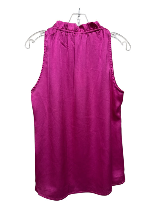 Abbey Glass Size M Fuchsia Polyester Sleeveless Ruffle Neckline Tie Neck Top Fuchsia / M
