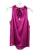Abbey Glass Size M Fuchsia Polyester Sleeveless Ruffle Neckline Tie Neck Top Fuchsia / M