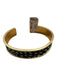 Brackish Black, Gold, White 24K Gold Plated Cuff guinea feathers Bracelet Black, Gold, White