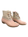 Sperry Shoe Size 9 Pink & Beige Rubber Canvas lace up Side Zip Round Toe Boots Pink & Beige / 9