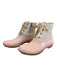 Sperry Shoe Size 9 Pink & Beige Rubber Canvas lace up Side Zip Round Toe Boots Pink & Beige / 9