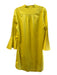 Trina Turk Size Large Yellow Cotton Tassels 3/4 Ruffle Sleeve Knee Length Dress Yellow / Large