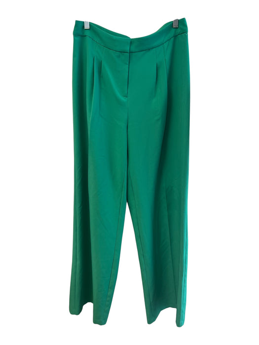 NYCC Size 10 Green Polyester & Spandex Wide Leg Pleated Zipper Fly Pants Green / 10