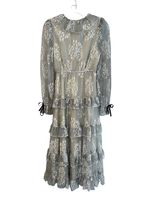 A Loves A Size XS Cream & Black No Fabric Tag V Neck Lace Overlay Maxi Dress Cream & Black / XS