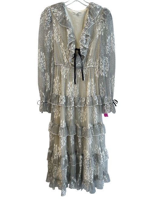 A Loves A Size XS Cream & Black No Fabric Tag V Neck Lace Overlay Maxi Dress Cream & Black / XS