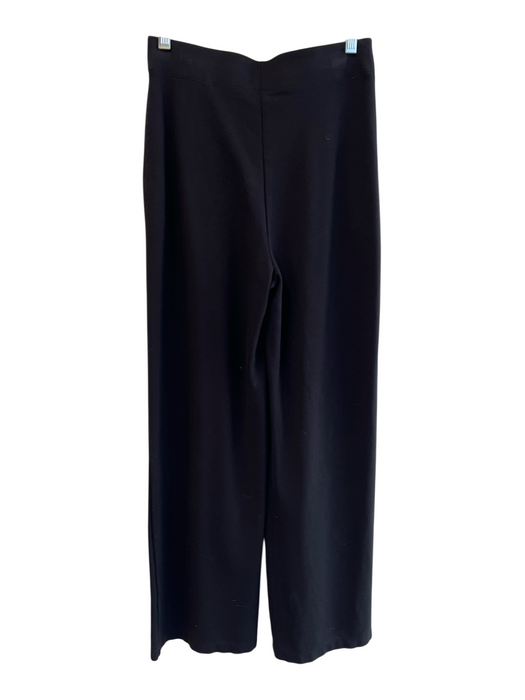 Max Studio Size XS Black Rayon Blend Elastic Waist slit pockets Wide Leg Pants Black / XS